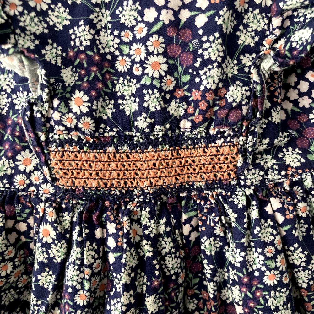 Sergent Major Ruffle Floral Dress - Blue - 4 - Picture 2 of 7